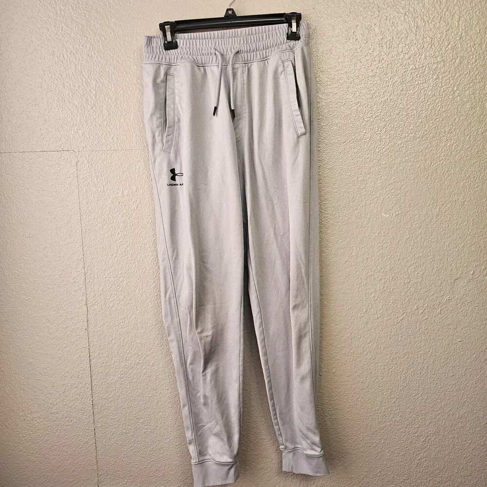 Under Armour ColdGear Jogger Sweatpants Gray Mens Med Loose Fit Athletic G754